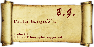 Billa Gorgiás névjegykártya